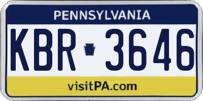 PA license plate KBR3646