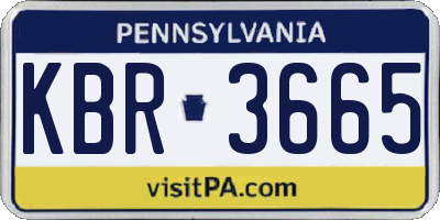 PA license plate KBR3665