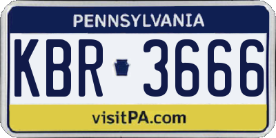 PA license plate KBR3666