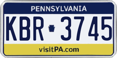 PA license plate KBR3745