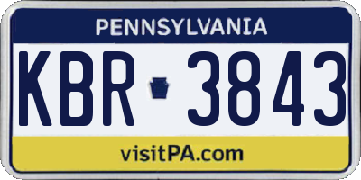 PA license plate KBR3843