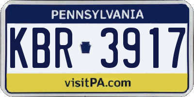 PA license plate KBR3917