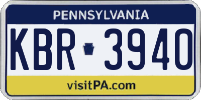 PA license plate KBR3940