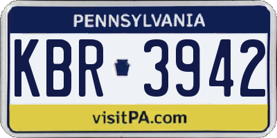 PA license plate KBR3942
