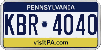 PA license plate KBR4040