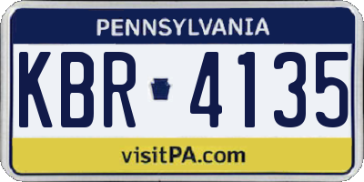 PA license plate KBR4135