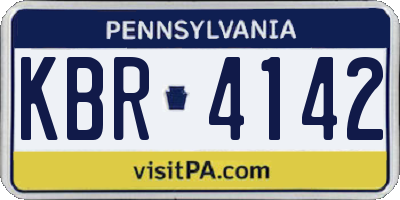 PA license plate KBR4142
