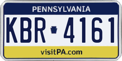PA license plate KBR4161