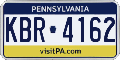 PA license plate KBR4162