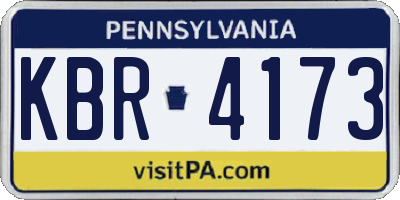 PA license plate KBR4173