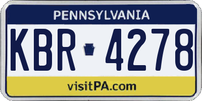PA license plate KBR4278