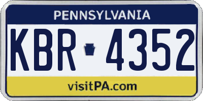 PA license plate KBR4352