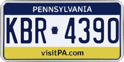 PA license plate KBR4390