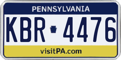 PA license plate KBR4476
