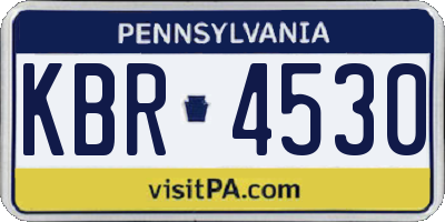 PA license plate KBR4530