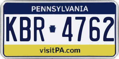 PA license plate KBR4762