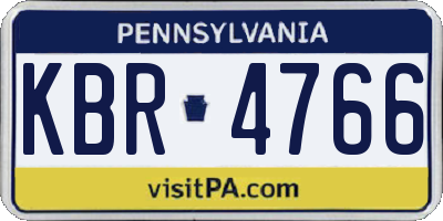 PA license plate KBR4766