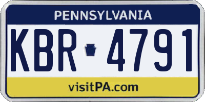 PA license plate KBR4791