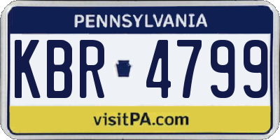 PA license plate KBR4799