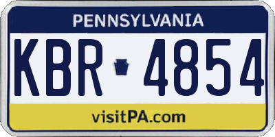 PA license plate KBR4854
