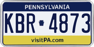 PA license plate KBR4873