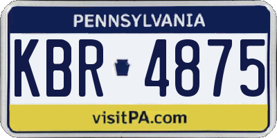 PA license plate KBR4875