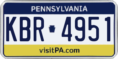 PA license plate KBR4951