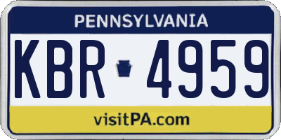 PA license plate KBR4959