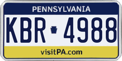 PA license plate KBR4988