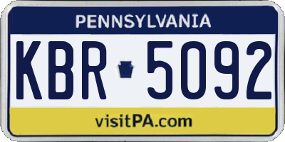 PA license plate KBR5092