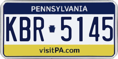 PA license plate KBR5145