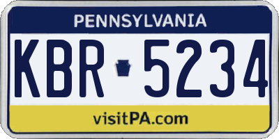 PA license plate KBR5234