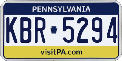 PA license plate KBR5294