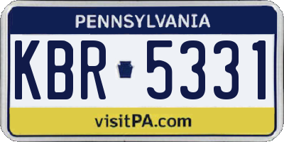 PA license plate KBR5331