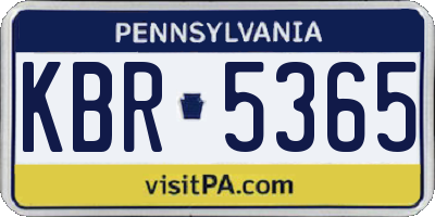 PA license plate KBR5365