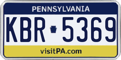 PA license plate KBR5369