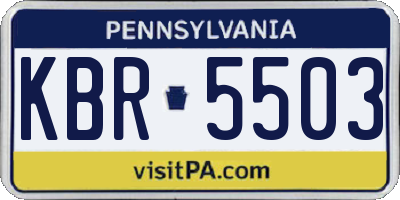 PA license plate KBR5503