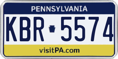 PA license plate KBR5574
