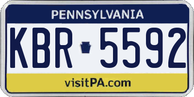 PA license plate KBR5592
