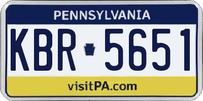 PA license plate KBR5651