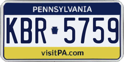 PA license plate KBR5759