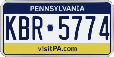 PA license plate KBR5774