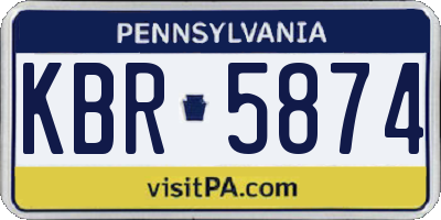 PA license plate KBR5874