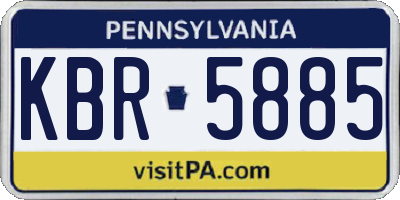 PA license plate KBR5885