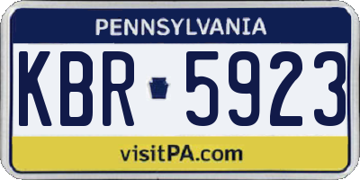 PA license plate KBR5923