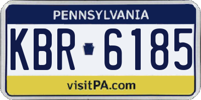 PA license plate KBR6185