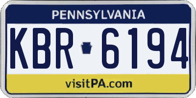PA license plate KBR6194