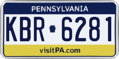 PA license plate KBR6281