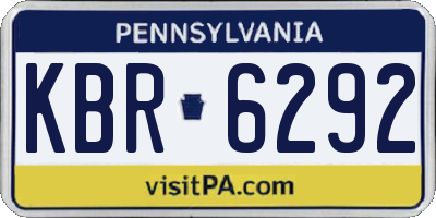 PA license plate KBR6292