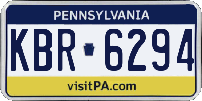 PA license plate KBR6294